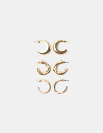 3-pack of hoop earrings