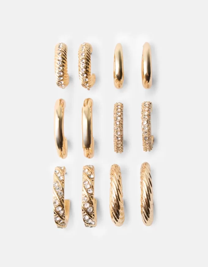 6-pack of rhinestone hoop earrings 6-pack of rhinestone hoop earrings