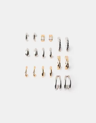 9-pack of hoop earrings