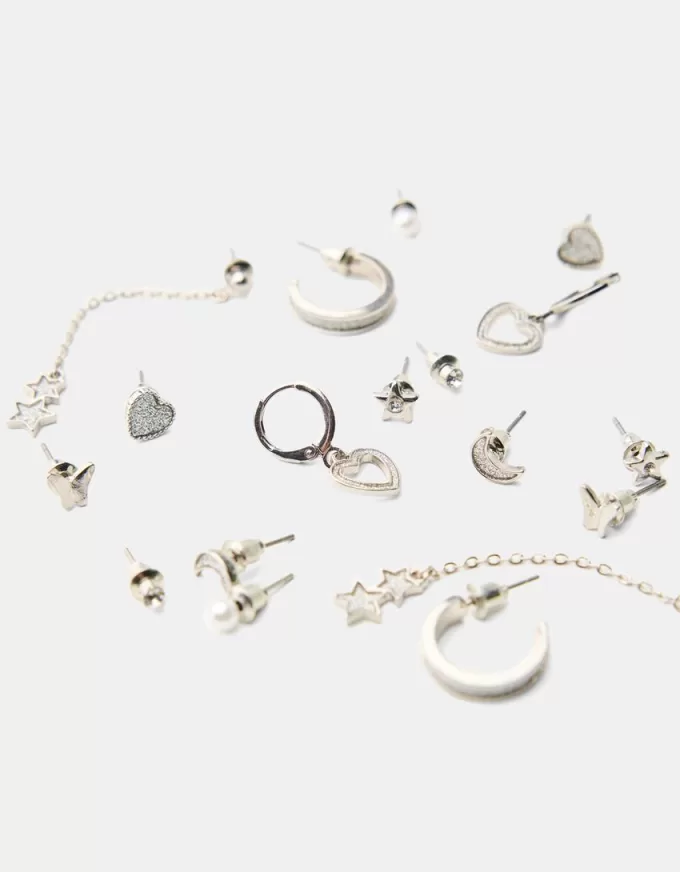 9-pack of rhinestone star earrings 9-pack of rhinestone star earrings