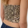 Animal print leather effect corsetry-inspired top Animal print leather effect corsetry-inspired top