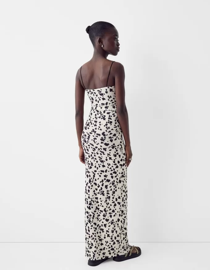 Animal print midi dress