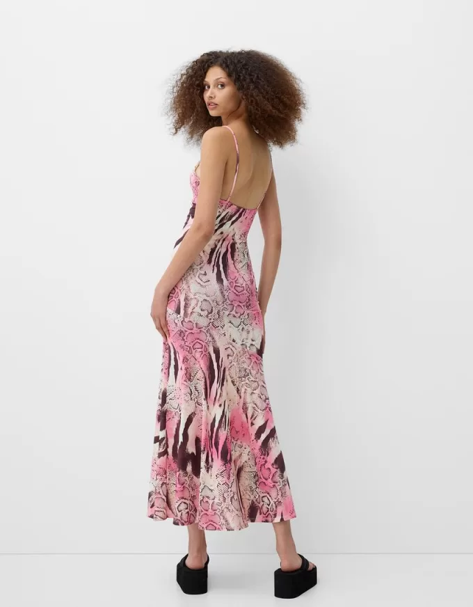 Animal print midi dress