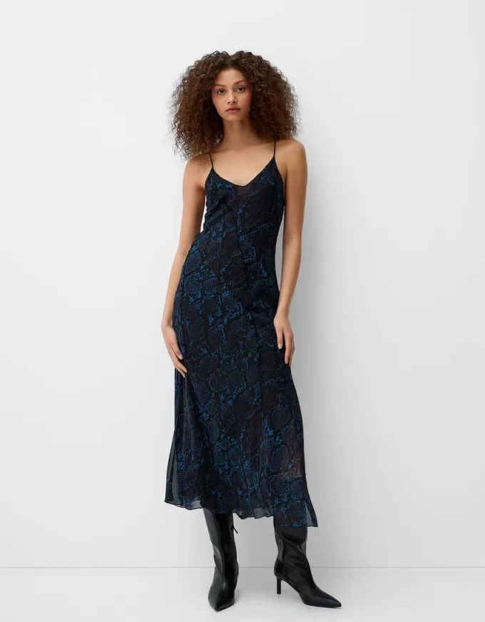 Animal print midi dress