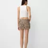 Animal print mini skirt