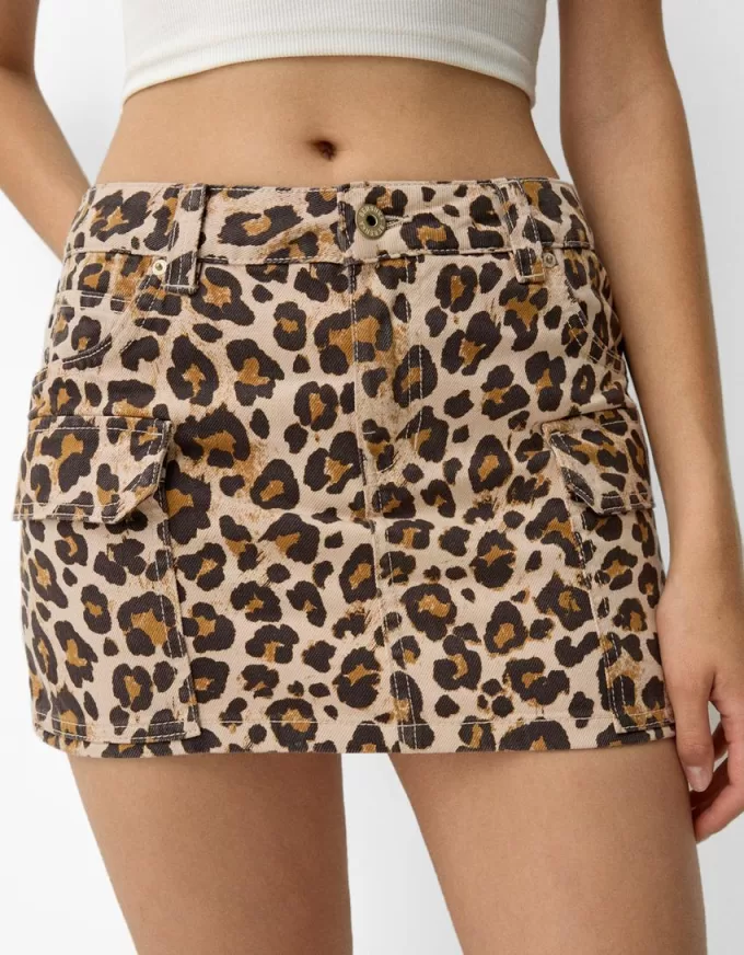 Animal print mini skirt