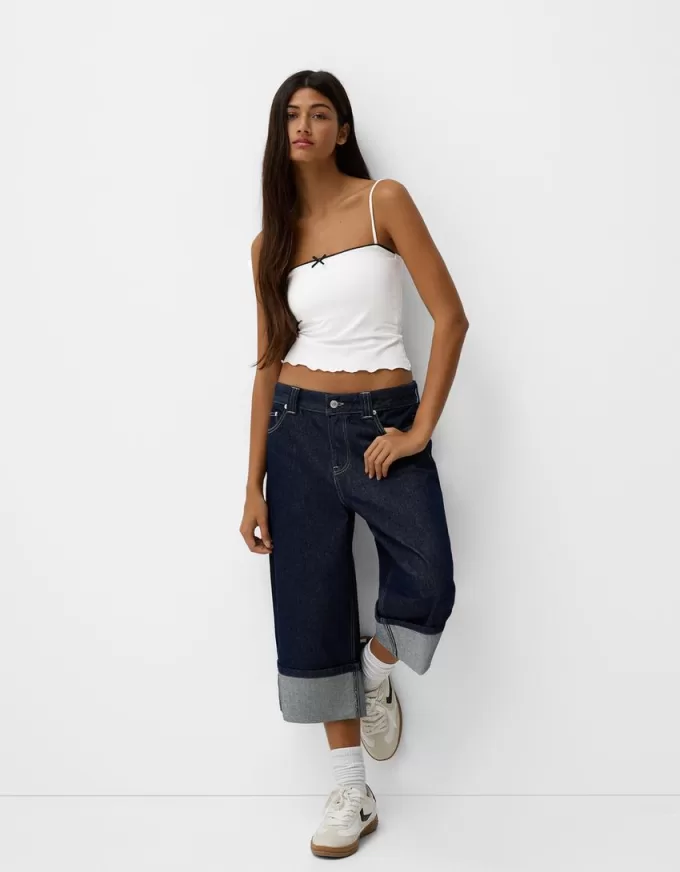 Animal print strappy top with bow detail Animal print strappy top with bow detail