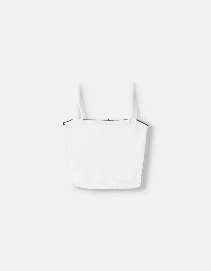 Animal print strappy top with bow detail Animal print strappy top with bow detail