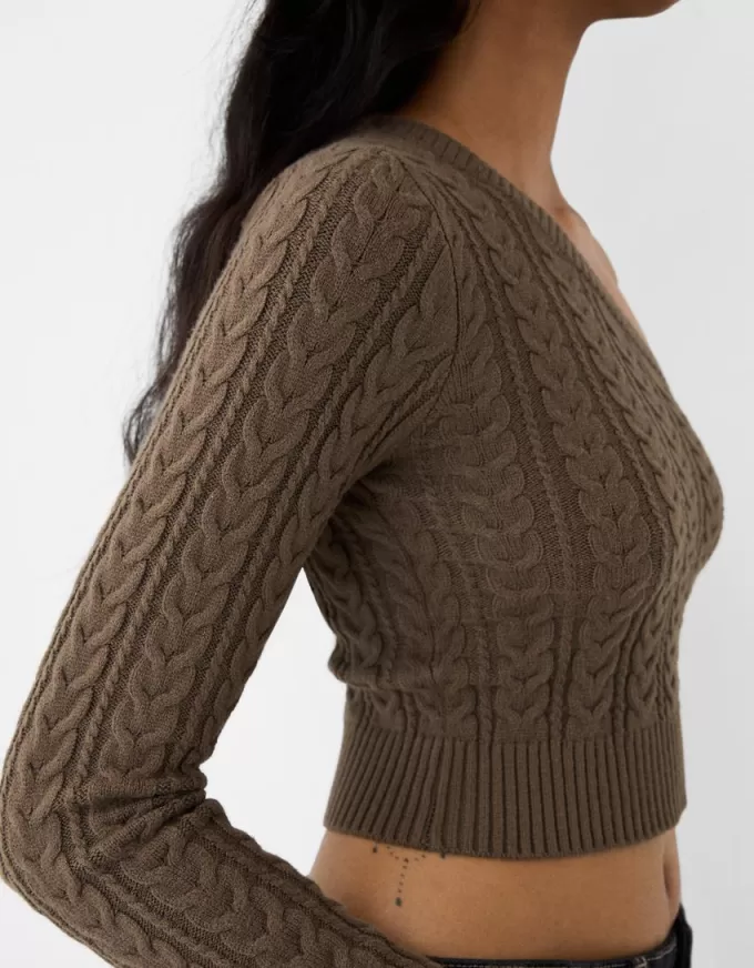 Asymmetric cable-knit sweater Asymmetric cable-knit sweater
