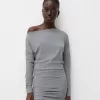 Asymmetric long sleeve dress