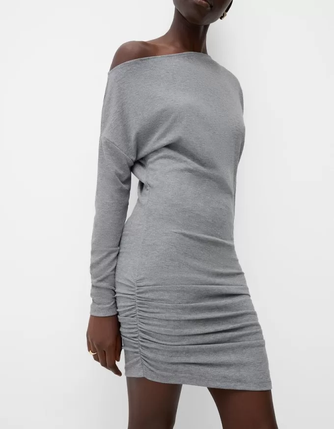 Asymmetric long sleeve dress