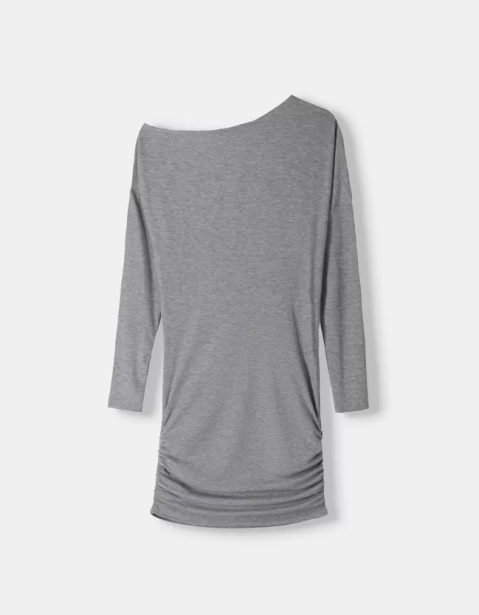 Asymmetric long sleeve dress