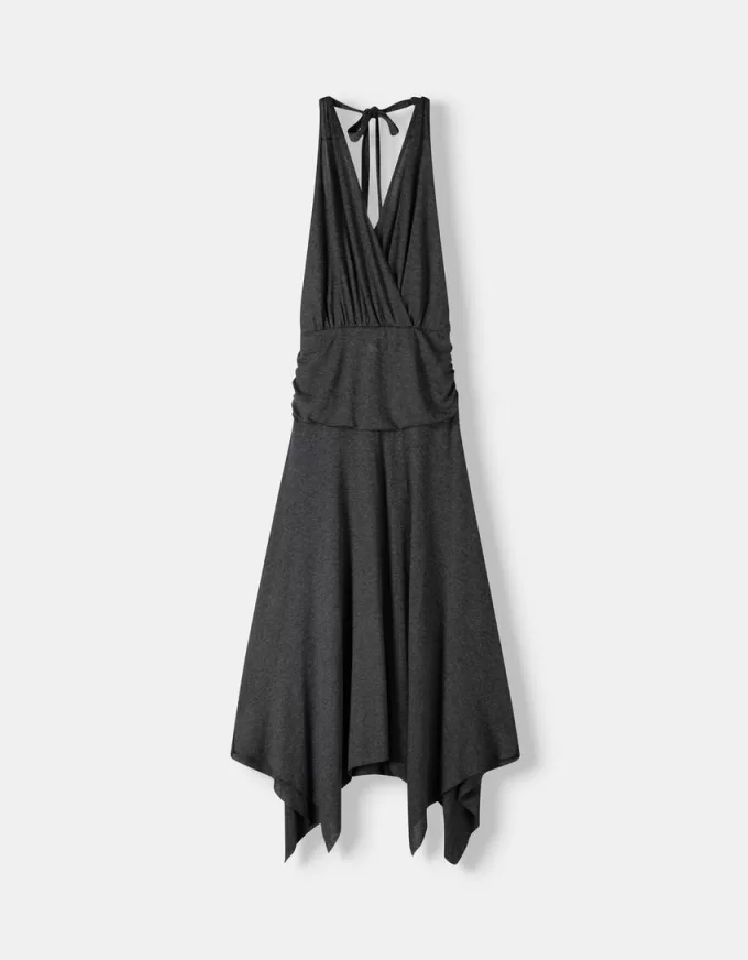 Asymmetric midi dress with ruffles Asymmetric midi dress with ruffles