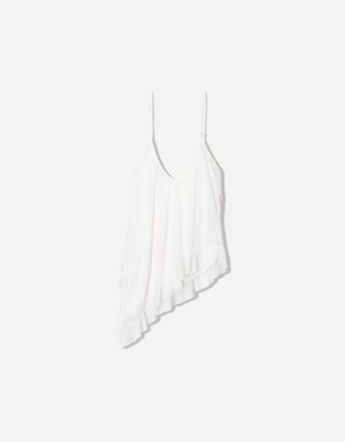 BERSHKA SERIES asymmetric ruffled top BERSHKA SERIES asymmetric ruffled top