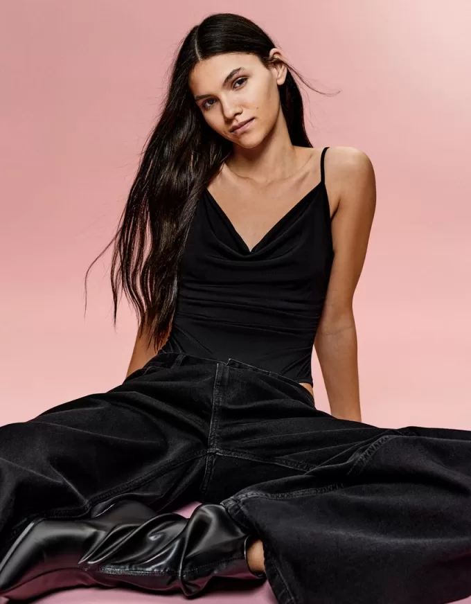 BERSHKA SERIES draped strappy bodysuit BERSHKA SERIES draped strappy bodysuit