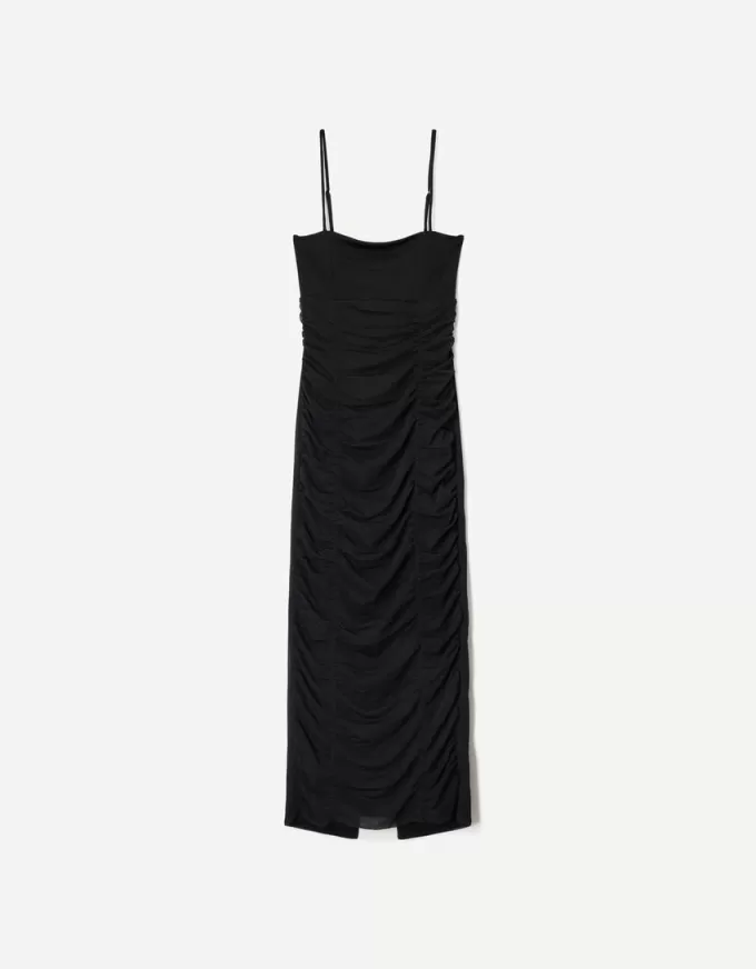 BERSHKA SERIES gathered midi dress BERSHKA SERIES gathered midi dress