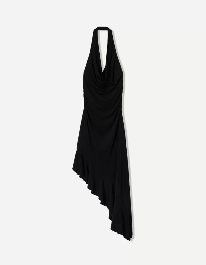 BERSHKA SERIES midi dress with asymmetric hem BERSHKA SERIES midi dress with asymmetric hem