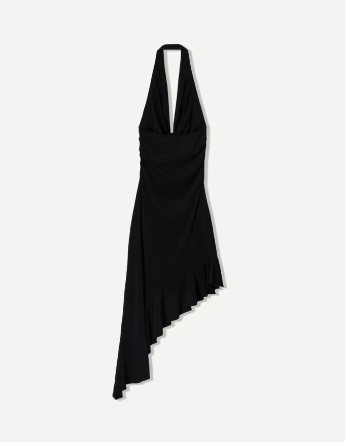 BERSHKA SERIES midi dress with asymmetric hem BERSHKA SERIES midi dress with asymmetric hem