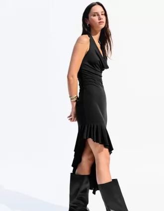 BERSHKA SERIES midi dress with asymmetric hem