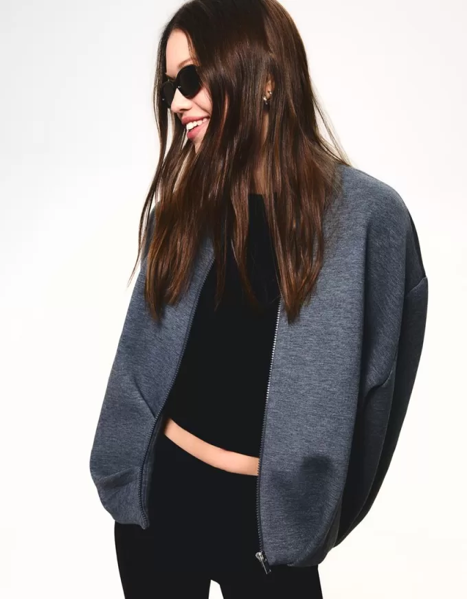 BERSHKA SERIES neoprene-effect jacket BERSHKA SERIES neoprene-effect jacket