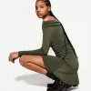 BERSHKA SERIES ruffled long sleeve mini dress BERSHKA SERIES ruffled long sleeve mini dress