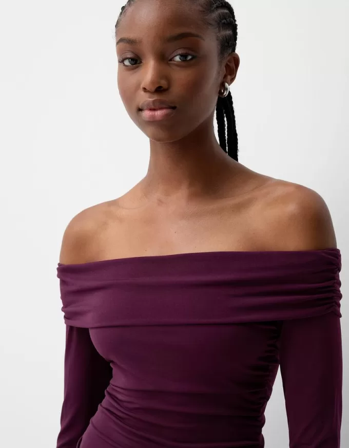 BERSHKA SERIES ruffled long sleeve mini dress BERSHKA SERIES ruffled long sleeve mini dress