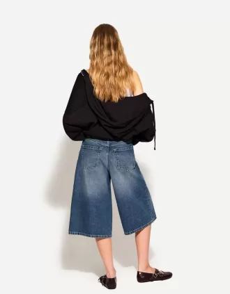 Baggy denim Bermuda shorts