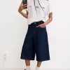 Baggy denim Bermuda shorts