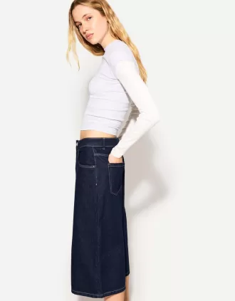 Baggy denim Bermuda shorts