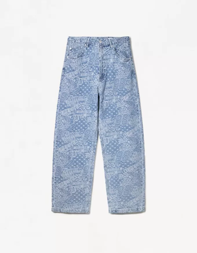 Baggy jacquard jeans
