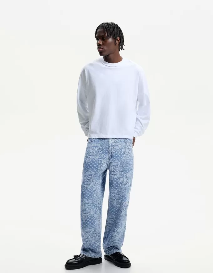 Baggy jacquard jeans