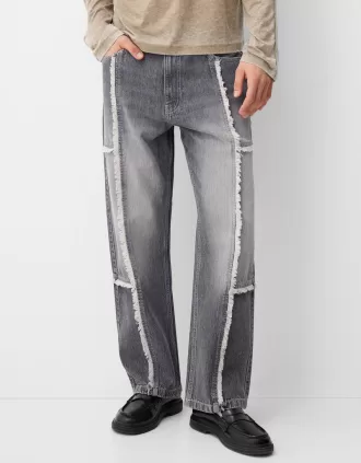 Baggy jeans with fringing