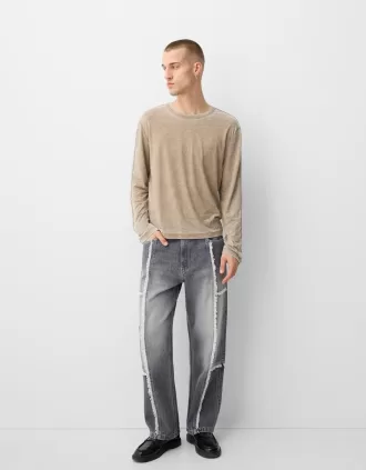 Baggy jeans with fringing