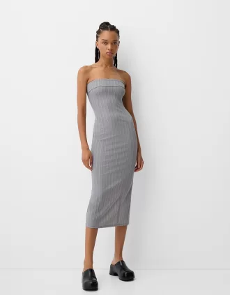 Bandeau neckline midi dress