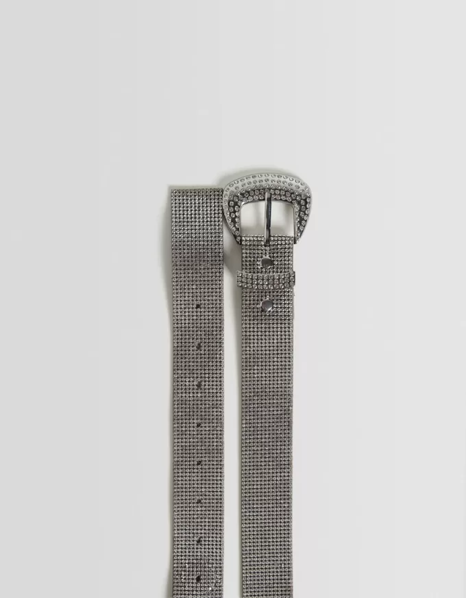 Belt with rhinestone buckle Belt with rhinestone buckle