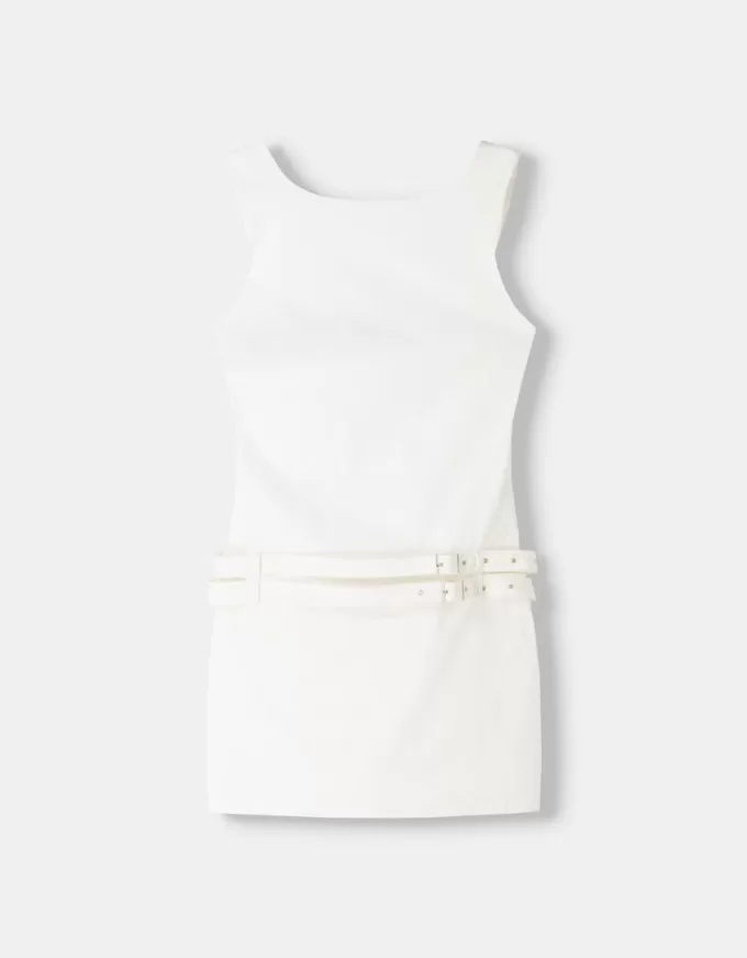 Belted mini dress with buckles Belted mini dress with buckles