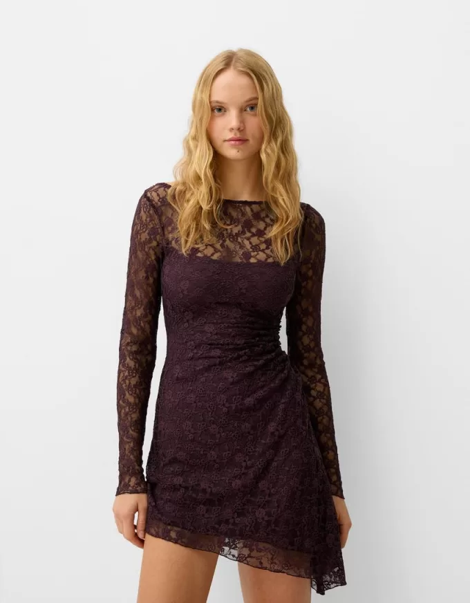 Blonde lace long sleeve mini dress Blonde lace long sleeve mini dress