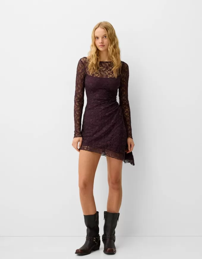 Blonde lace long sleeve mini dress Blonde lace long sleeve mini dress