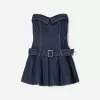 Box pleat denim mini dress Box pleat denim mini dress
