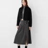 Box pleat midi skirt with a belt detail Box pleat midi skirt with a belt detail