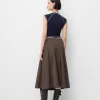 Box pleat midi skirt with a belt detail Box pleat midi skirt with a belt detail