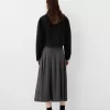 Box pleat midi skirt with a belt detail Box pleat midi skirt with a belt detail