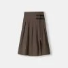 Box pleat midi skirt with a belt detail Box pleat midi skirt with a belt detail