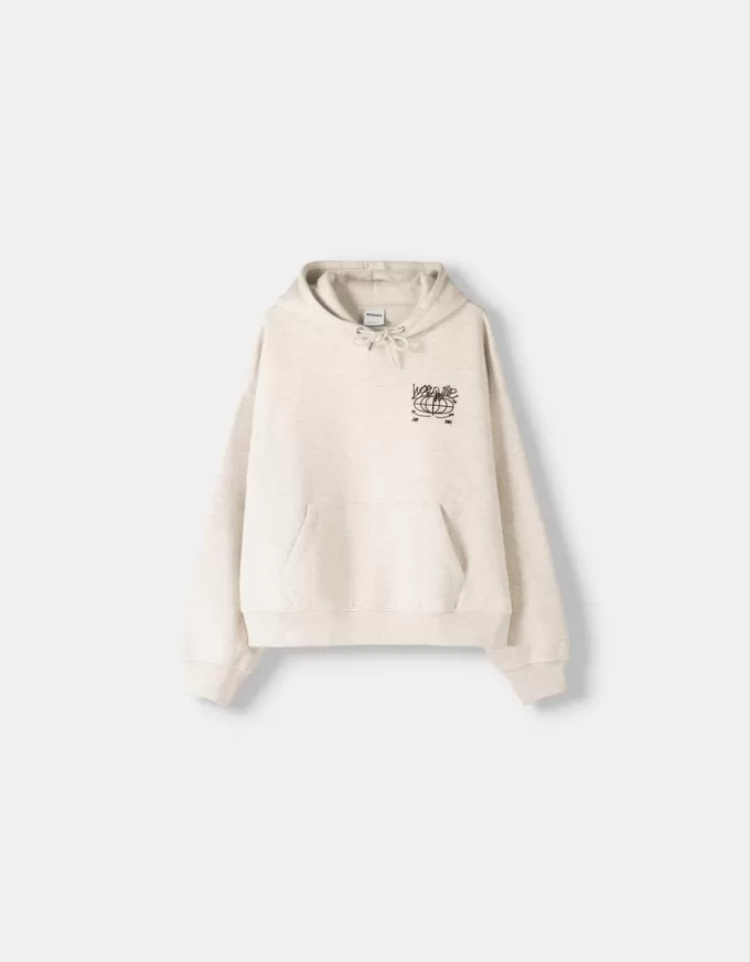 Boxy fit print hoodie