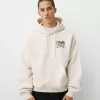 Boxy fit print hoodie