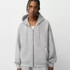 Boxy-fit zip-up hoodie