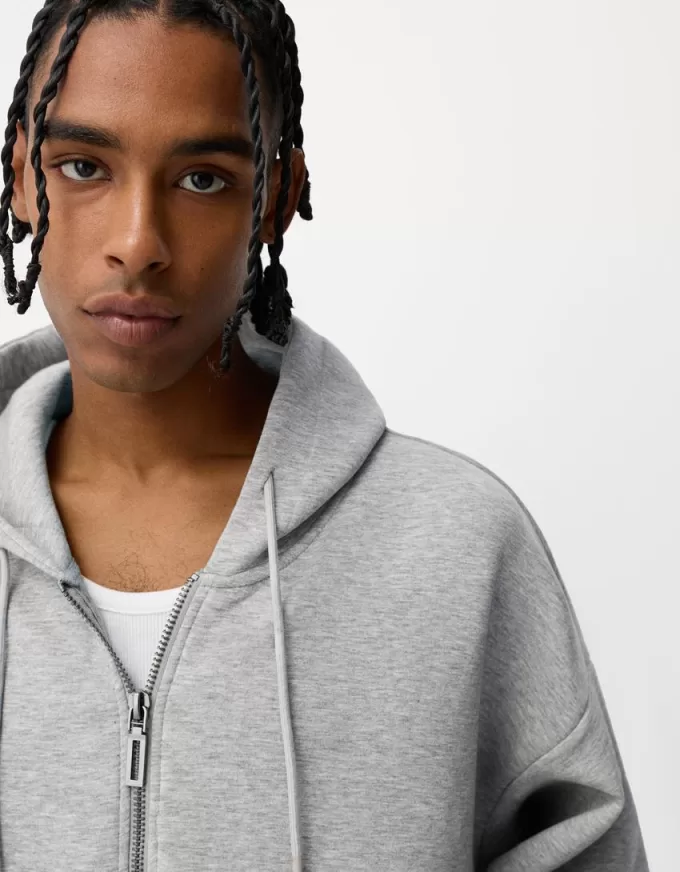 Boxy-fit zip-up hoodie
