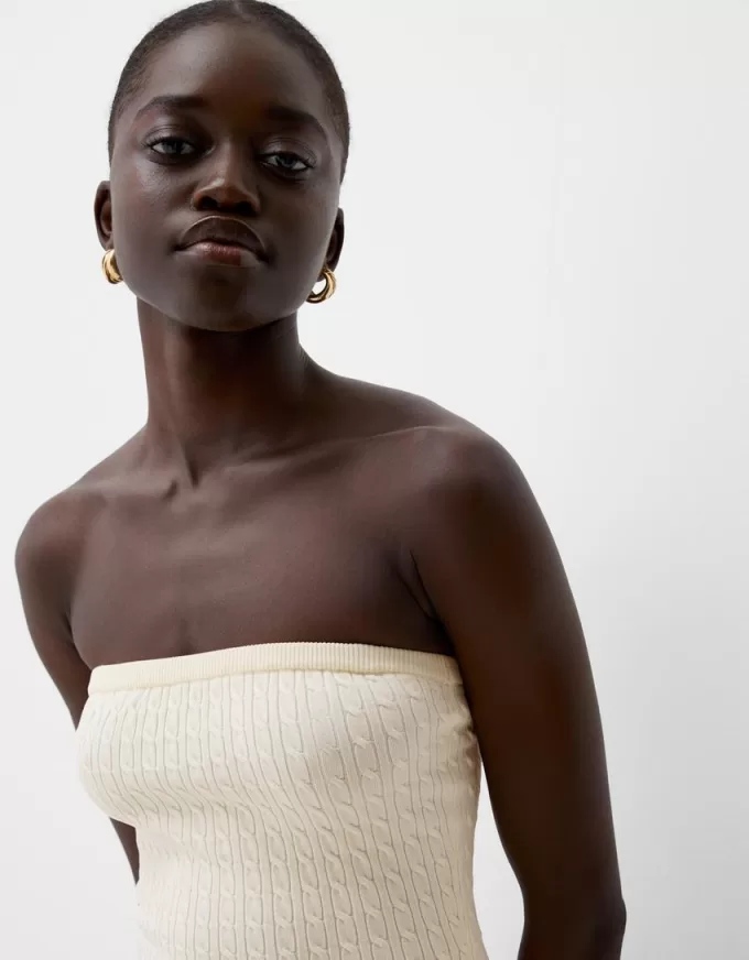 Braided off-the-shoulder mini dress Braided off-the-shoulder mini dress