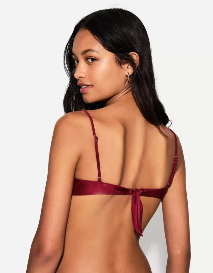 Burgundy gathered bikini top Burgundy gathered bikini top
