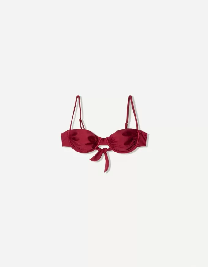 Burgundy gathered bikini top Burgundy gathered bikini top